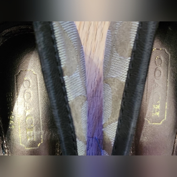 Coach Millie Womens Wedge Pumps  Khaki/Espresso Brown Tan Size 6.5 CHARITY - Picture 5 of 6